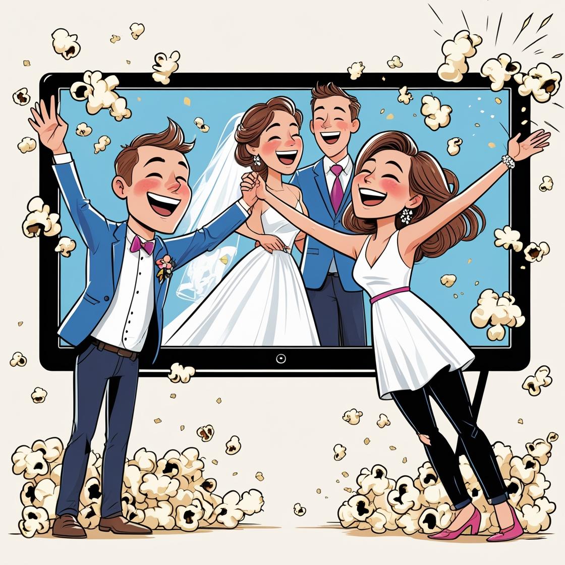 TV gigante pra ver vídeos do casamento